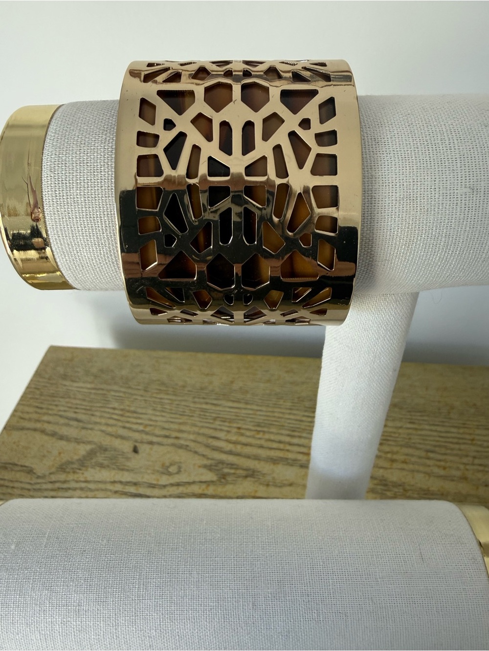 BCBGMaxAzria Gold Filigree Wide Cuff Bracelet